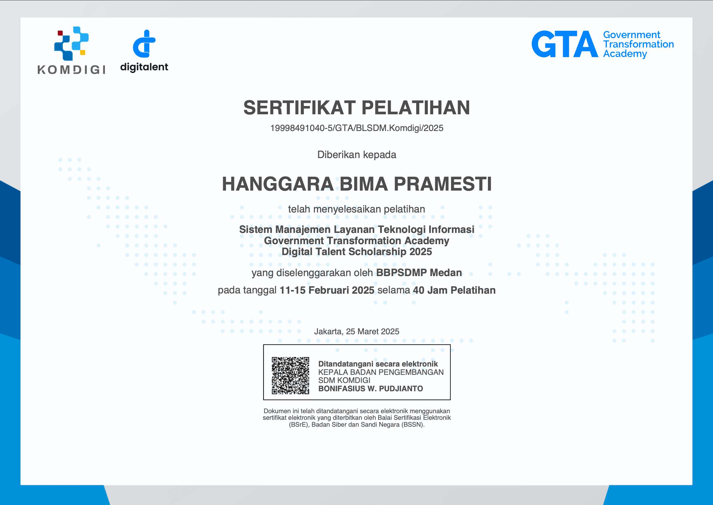 Sistem Manajemen Layanan Teknologi Informasi Government Transformation Academy Digital Talent Scholarship 2025